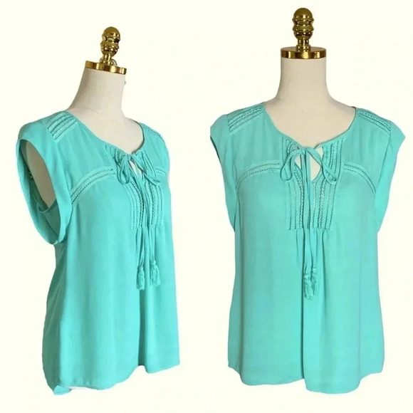 DANIEL RAINN | Women’s Tie-Up Neck Semi Sheer A-Line Sleeveless Top Size S - Picture 2 of 8